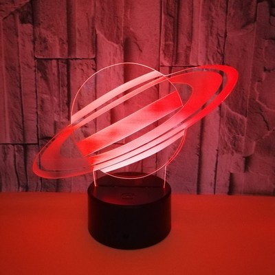 3D Planet Saturn Night Light 7 Color Change LED Desk Lamp Touch Decor XMAS Gift