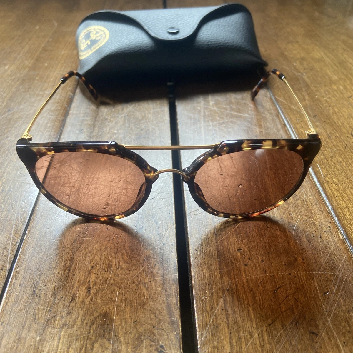 WONDERLAND Tortoiseshell Frame Sunglasses with Brown Lenses Round Sunglass with Brown Polarized Lens Honey Tortoise  main image 2