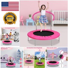 Durable 36-Inch Toddler Trampoline with Safety Handle - Indoor Outdoor Fun