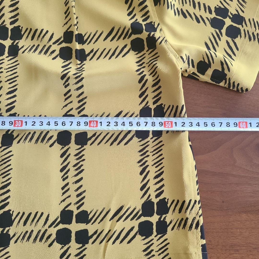 UNIQLO MARNI Short Sleeve Shirt S Yellow Black Plaid Men’s Top thumbnail 6