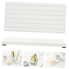 2PCS Water Absorbing Stone Drying Tray Mat For Bathroom 2pcs - 8"x 3.8" - White