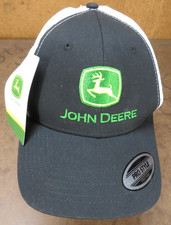 VTG NWT John Deere Pro Style Black White trucker cap hat
