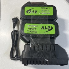 Lithium Battery 4.0ah 21v Rechargeable Replacement Power Tool Outdoor Set 2 Pack