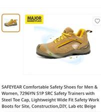 Mens / Women's Beige Steel Toe cap Work Boots 