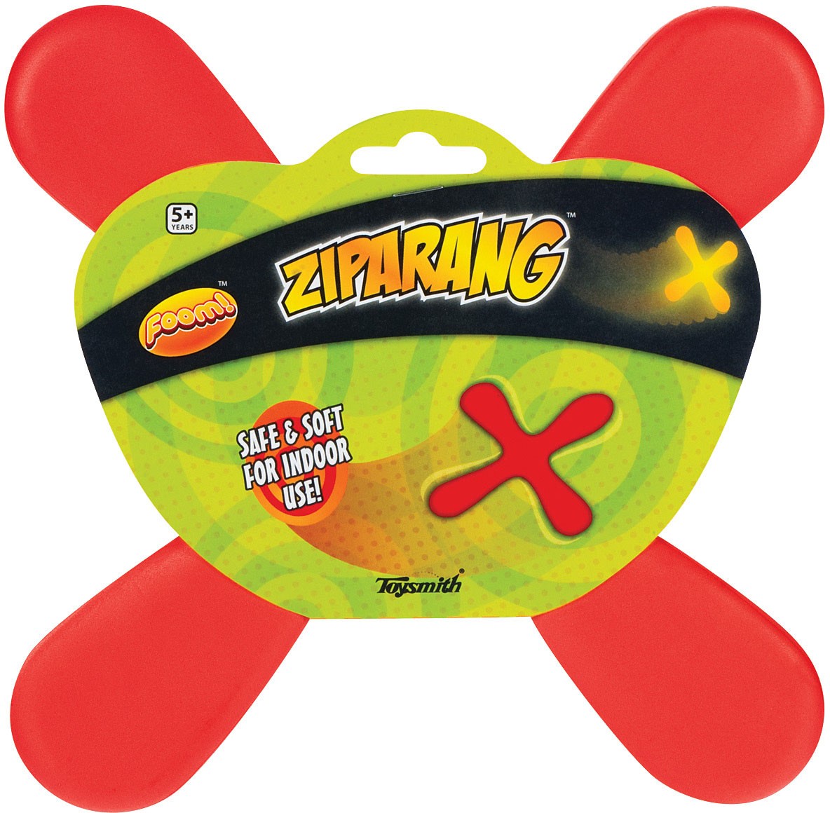 Пенопластовый бумеранг Ziparang - Безопасная, яркая летающая игрушка для помещений для всех возрастов