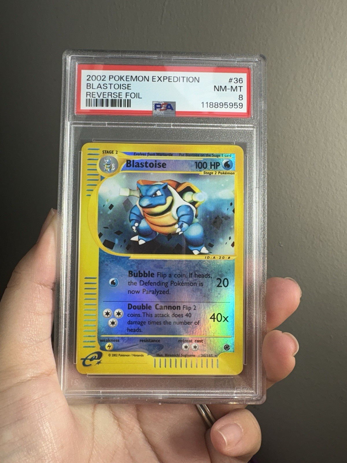 Pokemon BLASTOISE 36/165 Reverse Holo (2002 Expedition) PSA 8