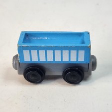 KidKraft Wooden Train Open Top Cargo Car Magnetic Blue - Thomas Brio Compatible