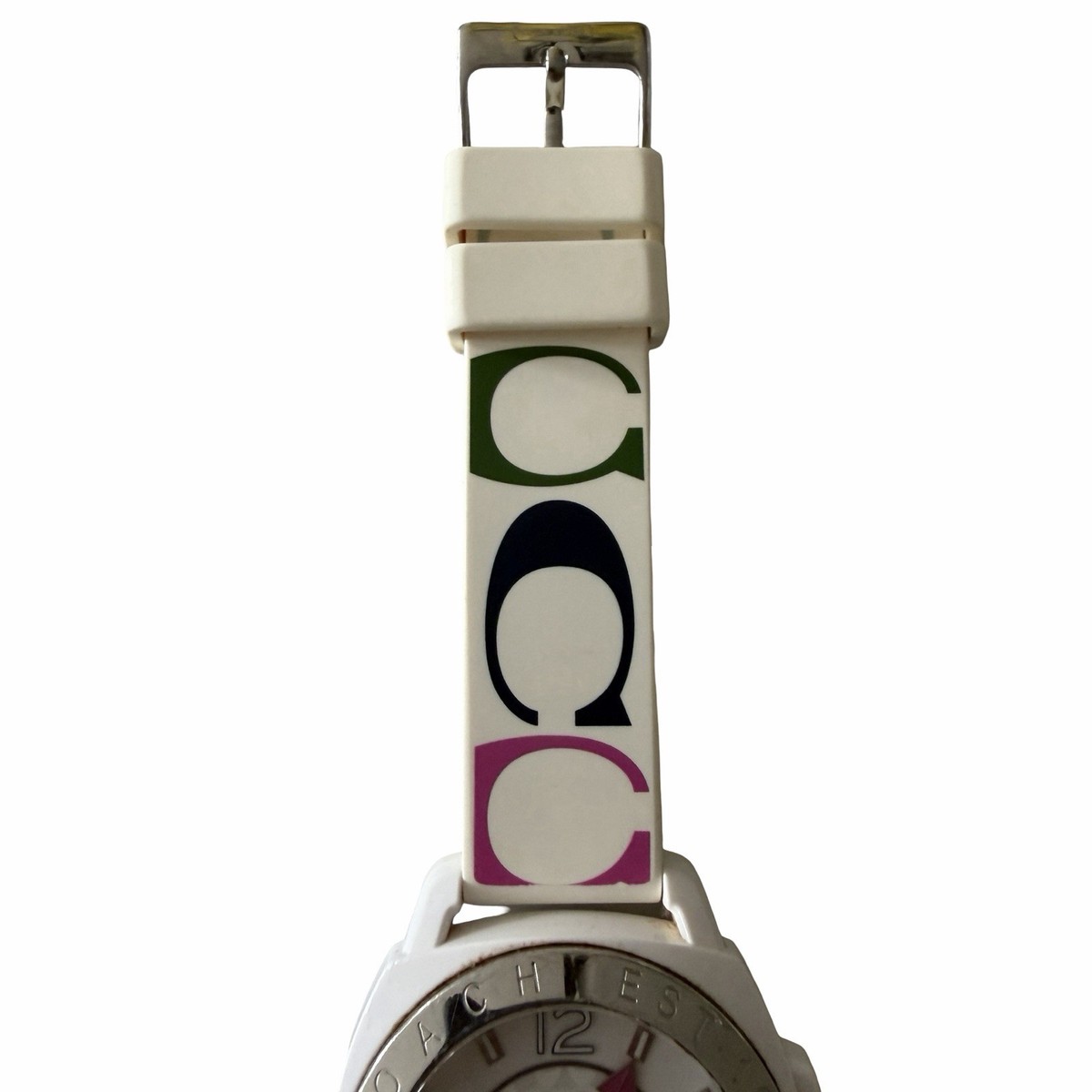 Coach White Waterproof Watch with Multicolor \'C\' Logo Strap Libby Watch, 34 Mm | Watches | Coach | COACH® main image 4
