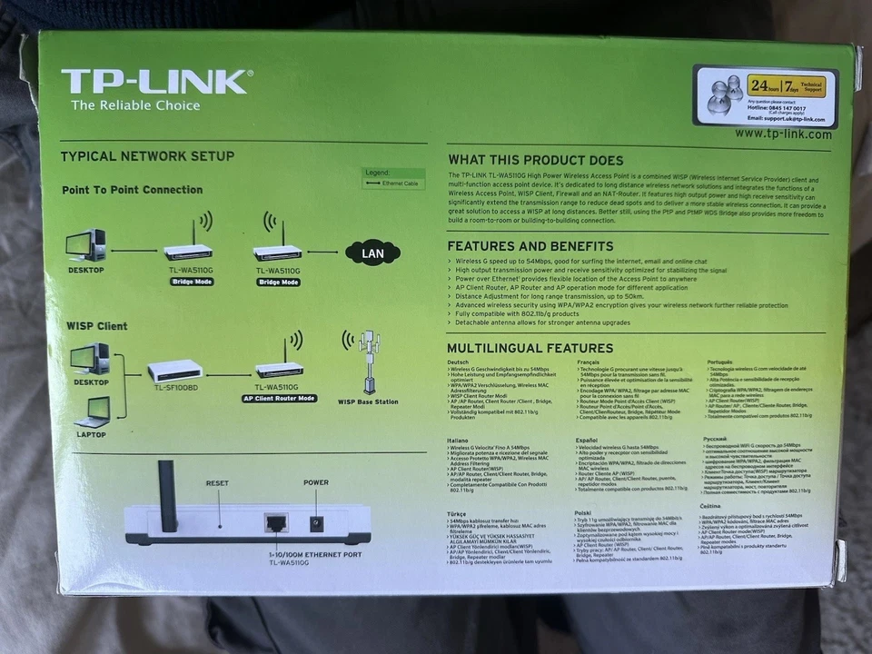 TP-Link 54Mbps High Power access points TL-WA5110G . - Image 2 of 4