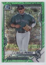 2021 Bowman Draft Chrome Green Sparkle Refractor 56/99 Milkar Perez #BDC-117 8t7