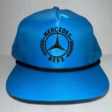Vintage Mercedes Benz SnapBack Hat/Cap. Adjustable. New. Trucker. Neon Blue.