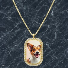 Gorgeous Cute Dog Puppy Pendant Necklace Printed Design Timeless Gold Tone Cool