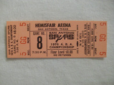 SAN ANTONIO SPURS 1976 ABA CHAMPIONSHIP GHOST TICKET GAME 8 PINK FLOOR LEVEL