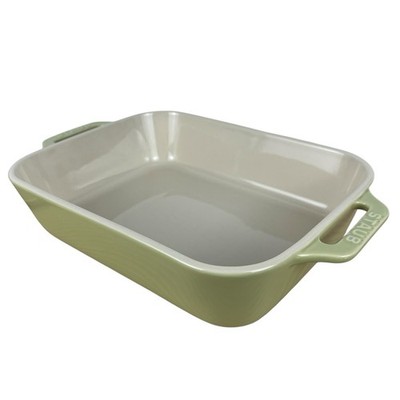 STAUB Ceramique Rectangular Gratin Baking Dish 10.5 x7.5  2.5qt Pistachio Green