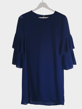 Lulu’s Dress Womens XS Blue Move and Shake Shift Flutter Sleeves Modern Romantic