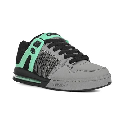 Osiris Pixel Skate Schuhe - Schwarz/Grau/Green Glow, Herren Trainer