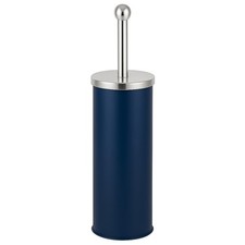Bathroom Toilet Brush and Holder Matt Blue Stainless Steel Dense Firm Bristles