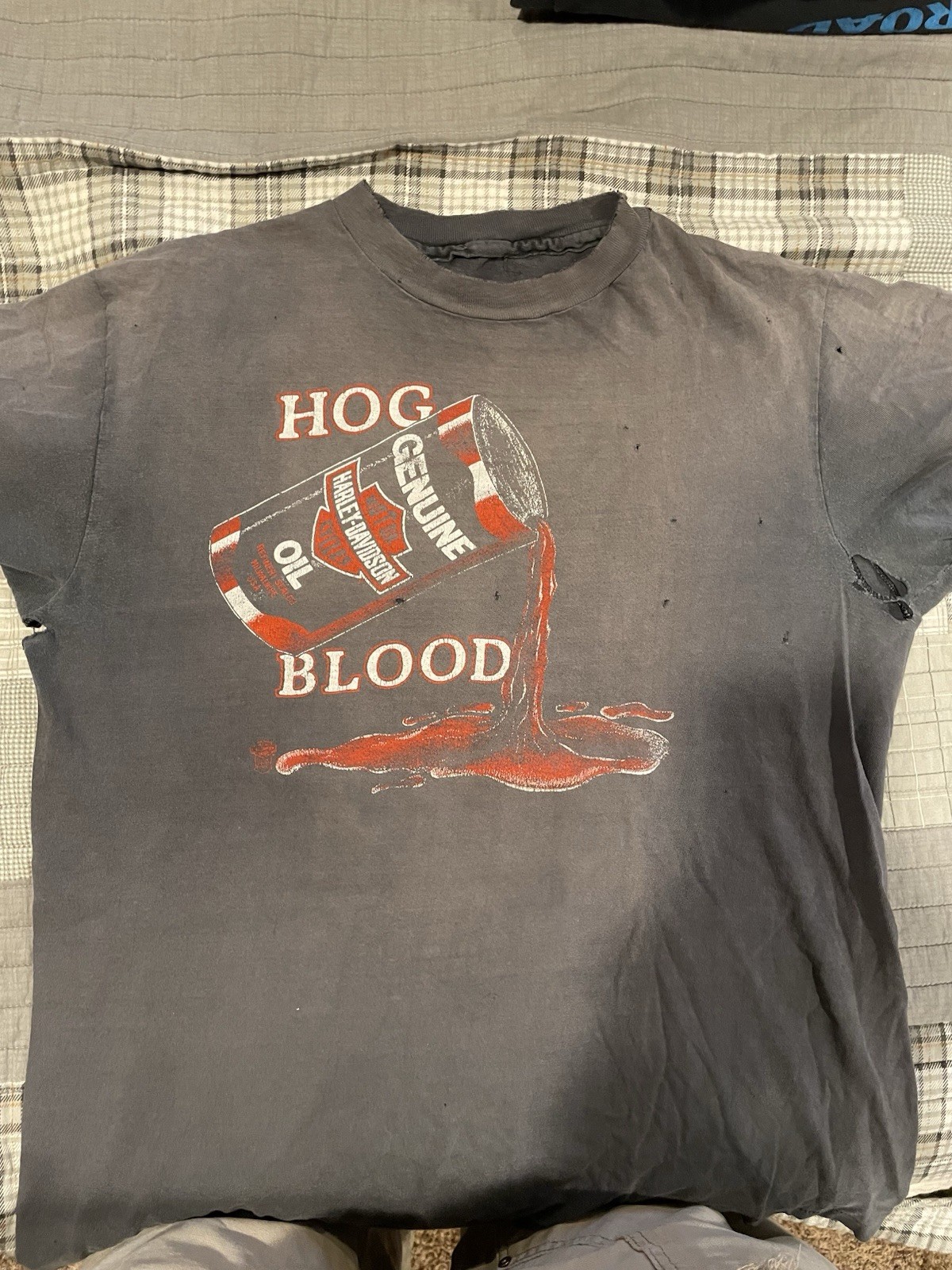 1980’s Single Stitch Harley Davidson Hogs Blood Vintage Tee