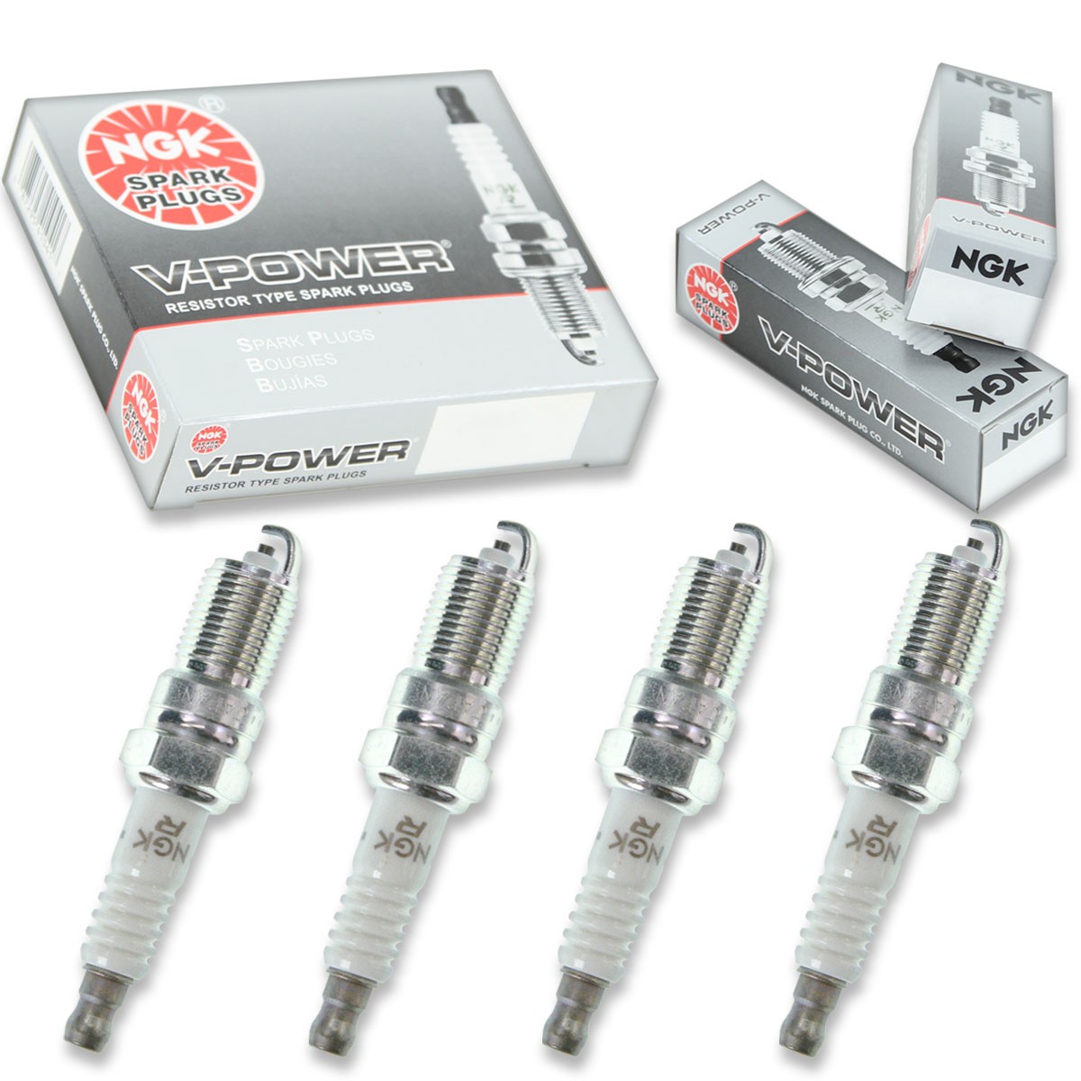 4 pcs NGK V-Power Spark Plugs for 1995-2001 Pontiac Grand Am 2.3L 2.4L L4 - tj