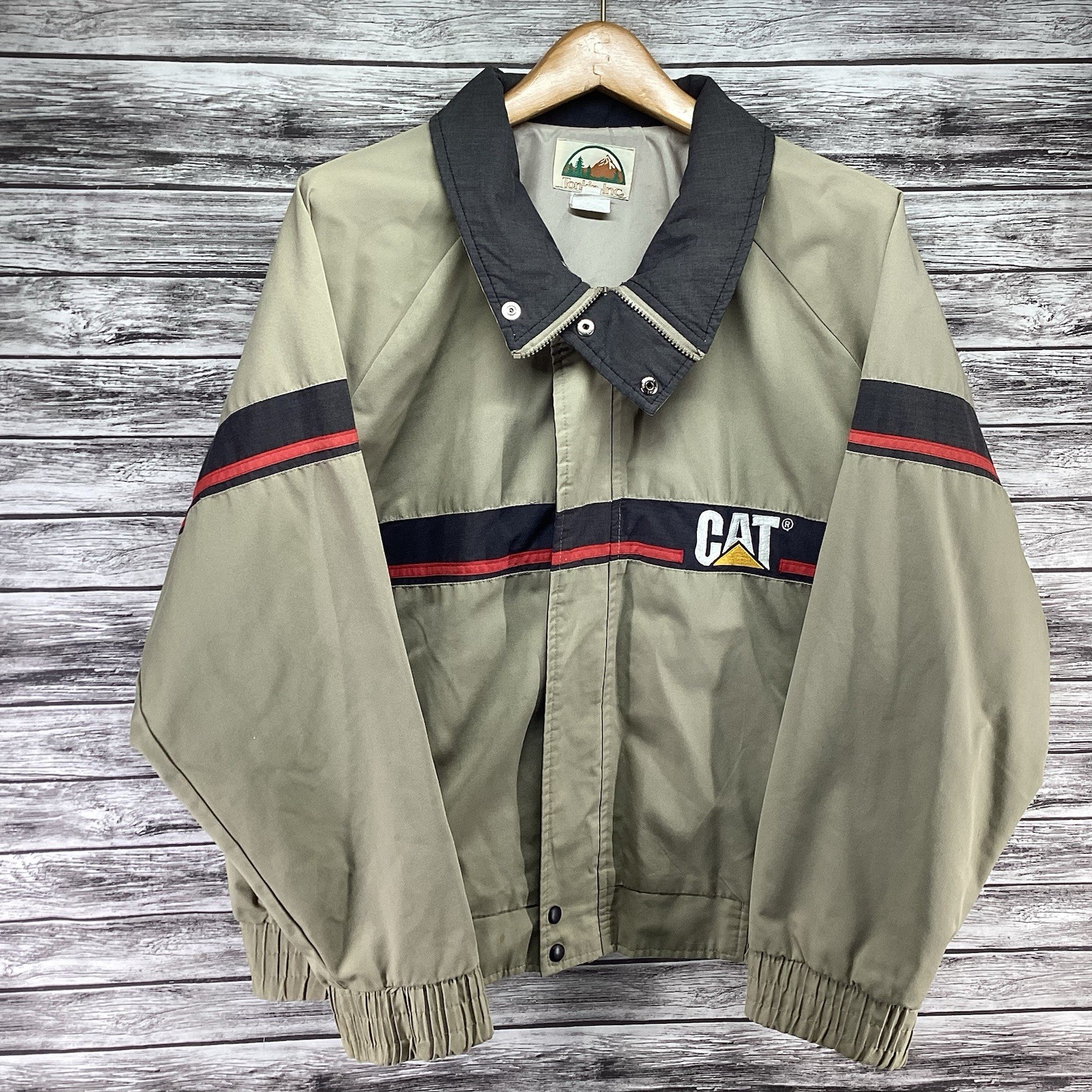 Vintage CAT Caterpillar Jacket Mens XL Multicolor Tonkin Inc Full Zip Workwear