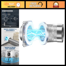 4" Magnetic Dryer Vent Connector Kit - 180  Coupling with 3.2ft Aluminum Hose, E