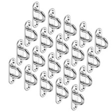 20 Pcs Pad Eye Plate 1.8" 304 Stainless Steel Ceiling U Hook Silver