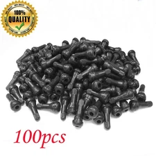 100Pcs Car Auto TR 413 Short Rubber Tubeless Snap-In Tyre Tire Valve Stems Black