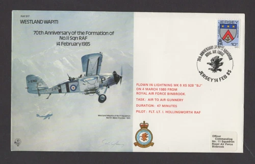 1985 70th Anniversary Formation of No 11 Squadron RAF Flight Cover - Jersey SHS
