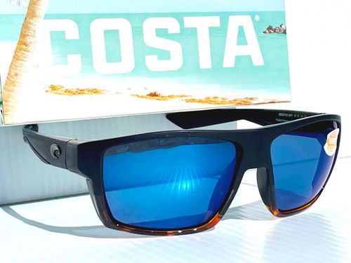 COSTA Del Mar BLOKE 181 Black Tortoise w Blue POLARIZED 580P Sunglass 9045-36 - Picture 8 of 19