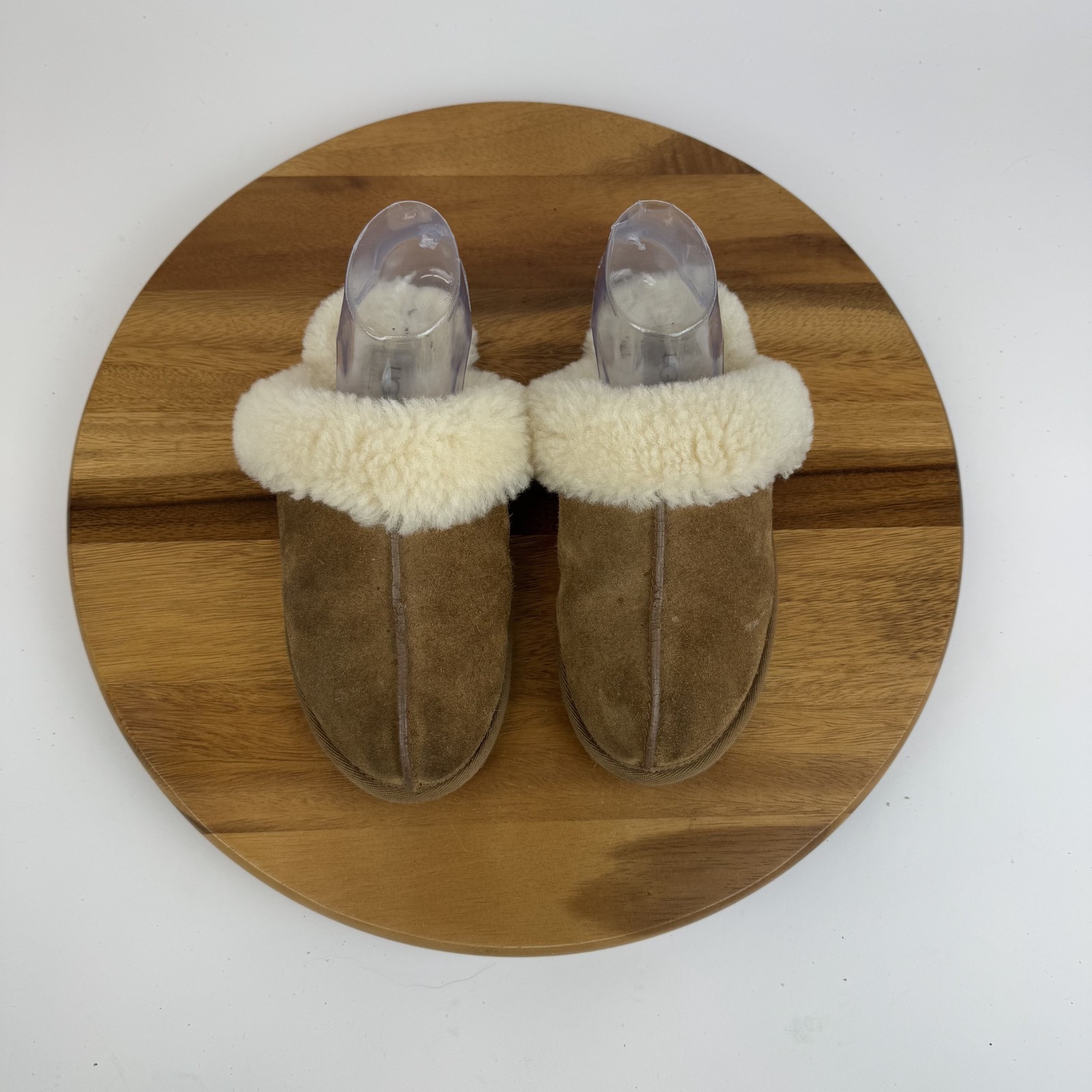 Womens Ugg Coquette Chestnut Shearling Lined Slip On Flat Slippers Shoes Size 7 image 4