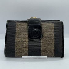 FENDI Pequin Stripe French Purse Kiss Lock Bi...