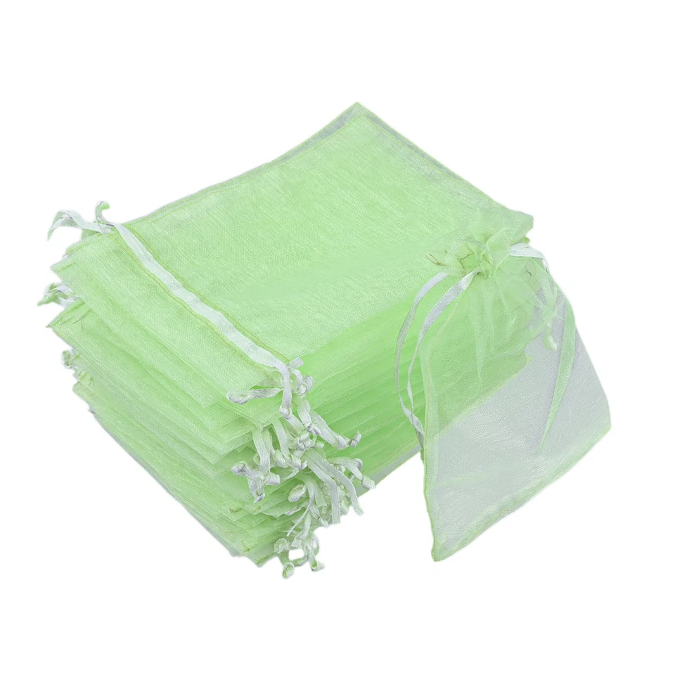 Transparent Green Organza Fruit Protection Bags Size 4x6 Inches Set of 100 - Image 2 of 4