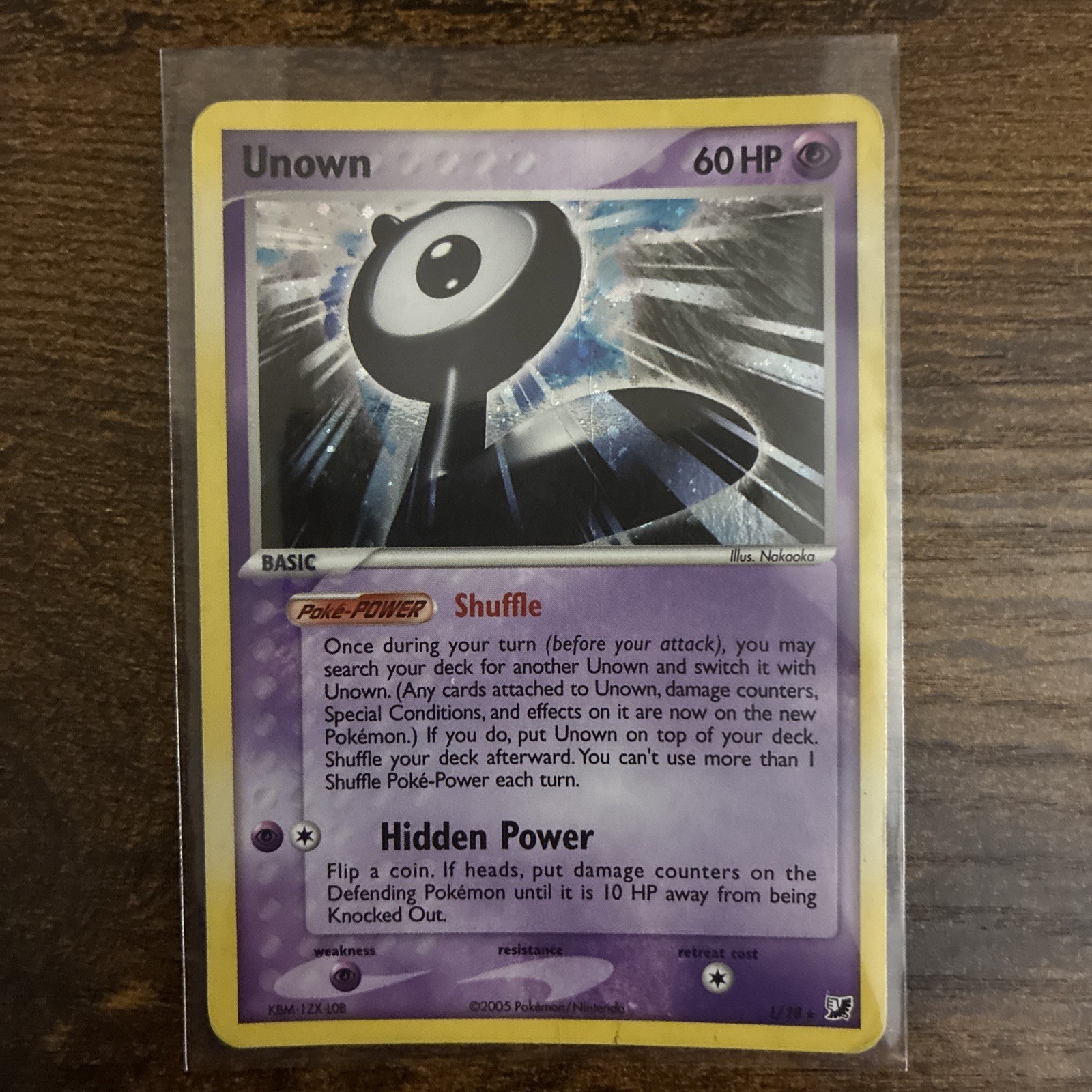 Unown L/28 – 2005 EX Unseen Forces Holo Rare Pokemon Cards TCG HP