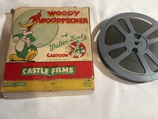 Castle Films 16mm Black White Film Reels - Woody Woodpecker 2 Films