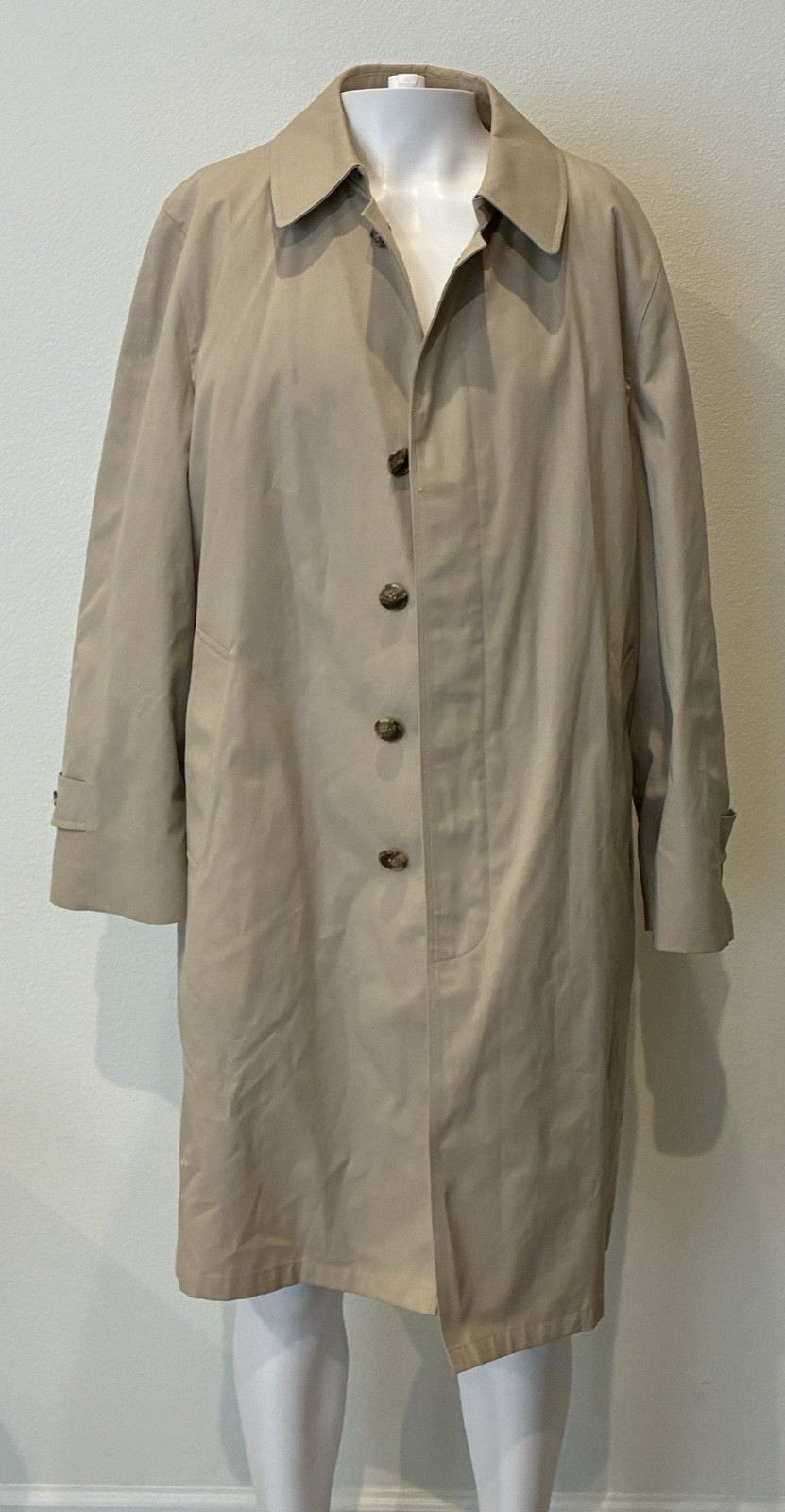 VTG Botany 500 Trench Coat Removable Liner Mens Size 42 Short Old Money USA Made