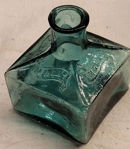 Nice Embossed M & C Ltd. Ink Bottle By MacNiven & Cameron Nice Teal Color