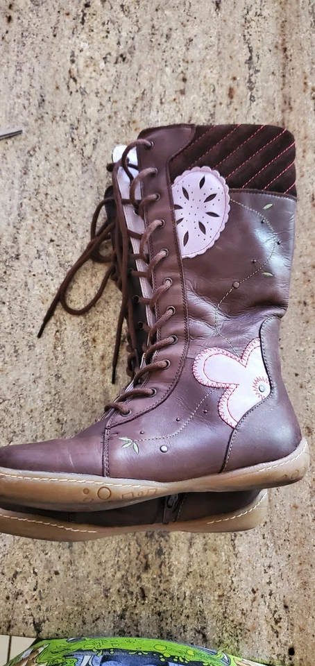 Botas UMi Niñas Talla 34 EU (US 4) Cuero Marrón Foto 3 de 4