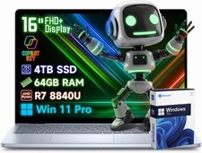 2024 Dell Inspiron 16 Laptop,AMD Ryzen 7-8840U WiFi 6E,UpTo 64GB,4TB+Win 11 Pro