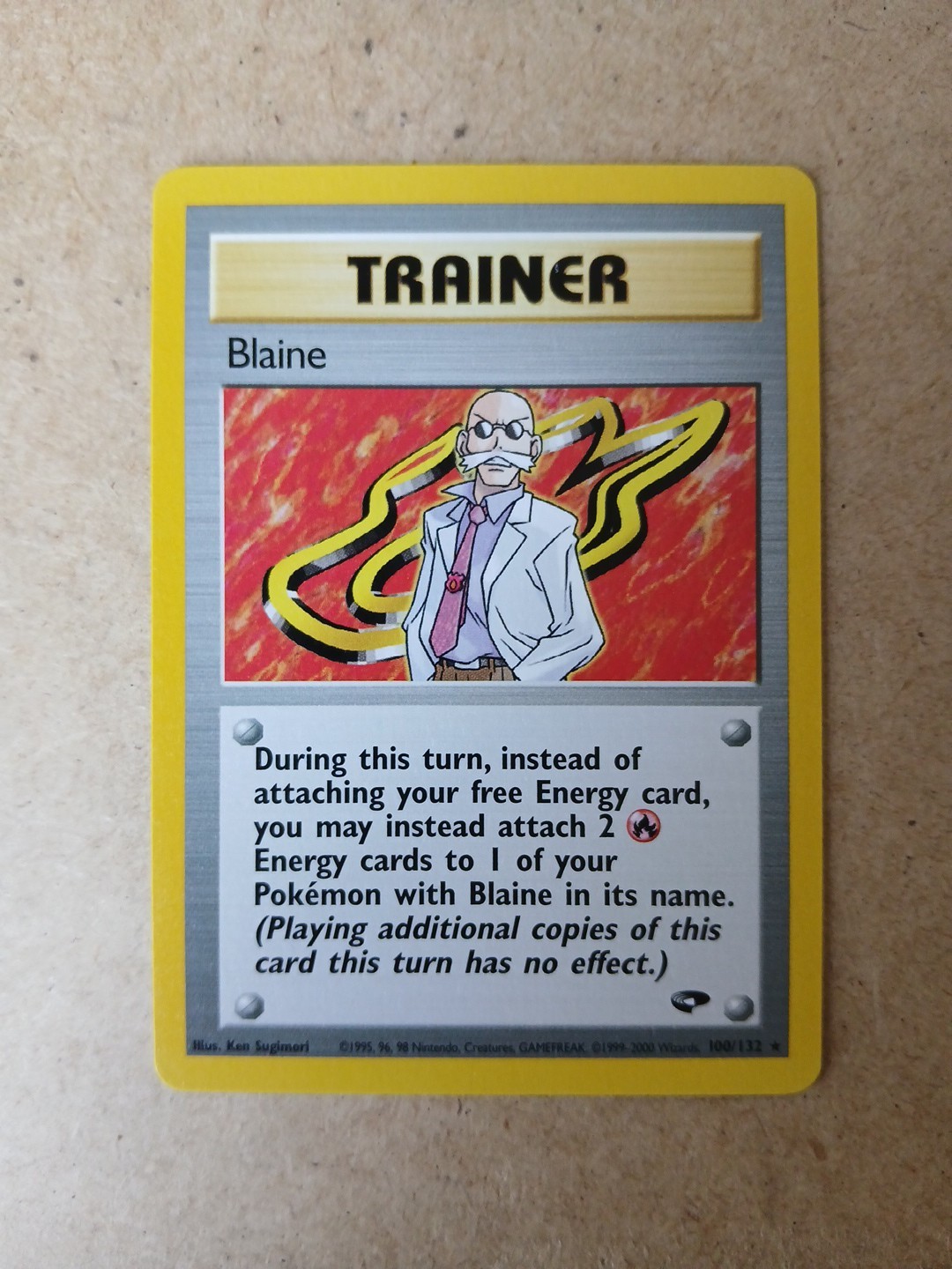 Pokemon TCG Blaine 100/132 Gym Challenge Non-Holo NM- Condition
