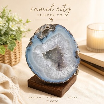 Agate Slice With Crystals