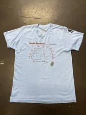 Vtg 80s Screen Stars Single Stitch Huron County MI Blue Bud Light Race Shirt L