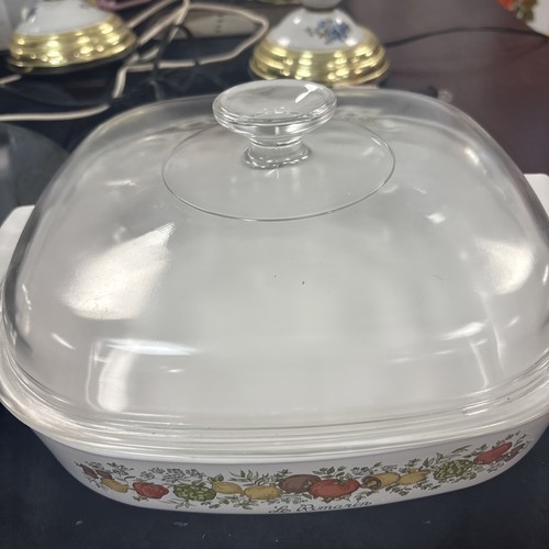 VTG CORNINGWARE SHADOW IRIS 2.5 LITER CASSEROLE DISH A-10-B WITH PYREX LID USA - Picture 9 of 9