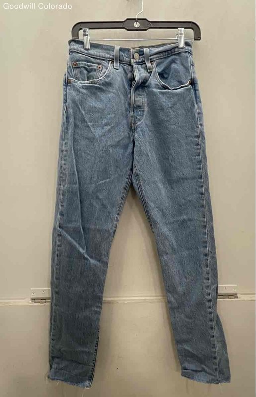 Levi's 501 Mens Blue Denim 5-Pocket Design Straight Leg Jeans Size W26 L30