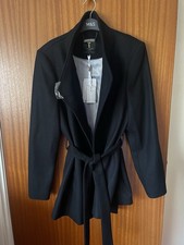 Ted Baker Black Short Belted Wrap Coat Size 4 UK14