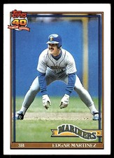 Edgar Martinez 1991 Topps #607 Mariners MLB READ FREE SHIPPING AutographDen