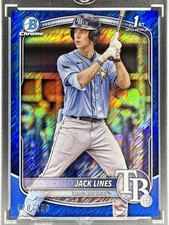 2025 Bowman-Chrome Prospects Jack Lines #BCP-64 Blue Shimmer Refractor /150 (RC)
