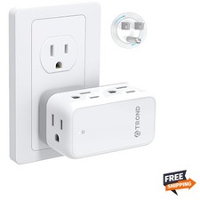 Outlet Extender 6 AC Ports Small Power Extension with 360 Rotating Plug