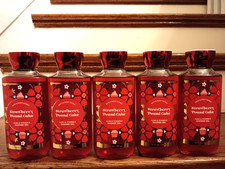 BATH AND BODY WORKS STRAWBERRY POUND CAKE SHOWER GEL LOT OF 5 NEW