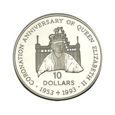 elfe île Salomon 10 dollars 1992 épreuve argent couronnement 40ème trône