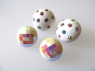 Vintage Funky Colorful Domed Retro Earrings — photo 2